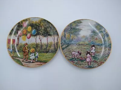 THE BALLOON MAN And PICKING FLOWERS  Set Of 2 Plates By DOMINIC MINGOLLA 1977/79 • $26.99