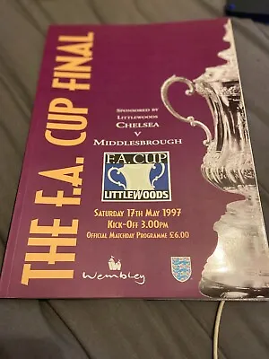 FA Cup Final Football Programme 1997 Chelsea V Middlesbrough VGC • £15