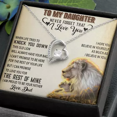 To My Daughter Necklace Gift For Daughter From Dad Daughter Father Lion Xmas • $18.74