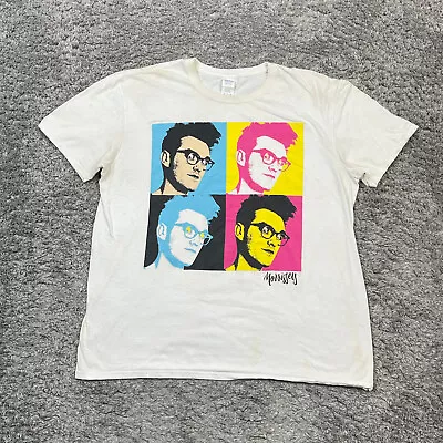 VINTAGE The Smiths Morrissey T-Shirt Mens XL White Distressed Muisc 90s Y2K • $46.75