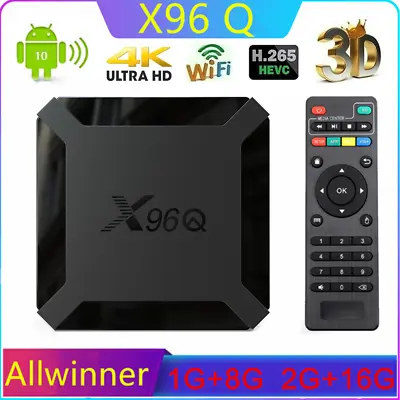 X96Q 4K@60fps Smart TV Box Android 10.0 H313 Quad Core 3D HDR10 Media Top Box • $23.99