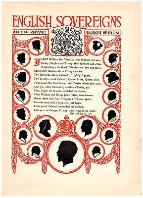  Vintage BOOK Print 1920's Art Deco Childrens Graphic-English Sovereigns Rhyme • $14.95