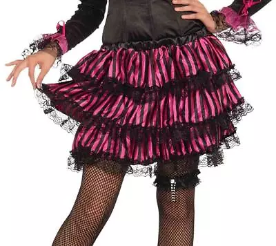 Burlesque Skirt Striped Dancer Saloon Fancy Dress Halloween Costume Accessory • $29.77