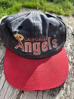 Vintage California Angels Snapback Hat 80s 90s MLB Navy Blue Twins LA Baseball • $12