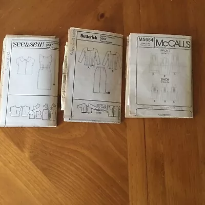 Ladies Dressmaking Patterns McCalls Butterick See & Sew Ladies Sizes 6-12  • £5