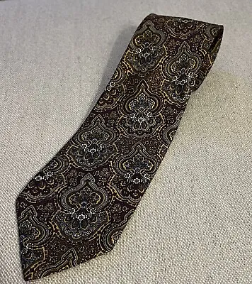 Fendi Cravatte Tie Madder Silk Designer Necktie Italy Multicolor Paisley Ivy • $15