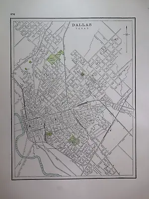 1892 Cram's Atlas Railroad Map ~ DALLAS TEXAS ~ (LG12x17) -#413 • $20.68