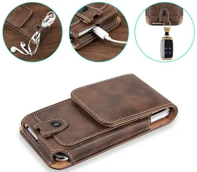 For Samsung Galaxy S24 S23 S22 S21 Brown Leather Belt Clip Tradesman Case Pouch • $19.97
