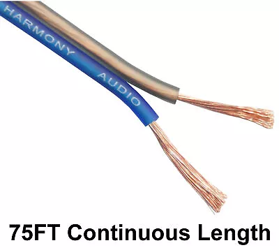 $10.99 • Buy Harmony Audio 16 Gauge CCA Car Home Stereo Matte Blue Speaker Wire Cable 75 Feet