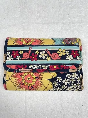 Vera Bradley Wallet Womens Tri-Fold Change Coin Happy Snails Floral Mixed Colors • $10