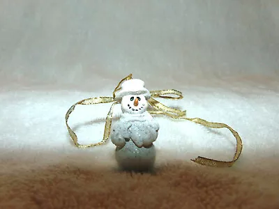 Mini Sparkling Snowman Christmas Ornament Miniature 1.5  Tall   #H • $0.99