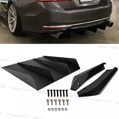 For Acura ILX TLX TSX Rear Diffuser 4 Fin Splitter Bumper Spoiler + Rear Spats • $46.95