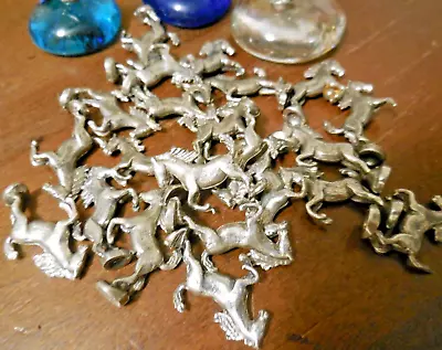 Miniature 25 Rearing Pewter Horses For Crafting On Stones Rocks And Other Crafts • $9.99