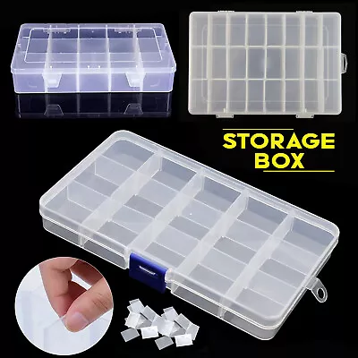 £3.79 • Buy 15/24 Transparent Plastic Storage Organizer Box Compartment Craft Bead Jewellery