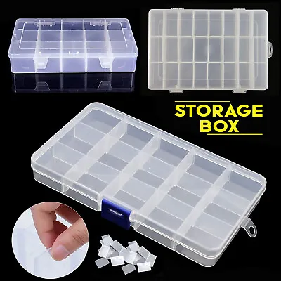£3.79 • Buy 15/24 Transparent Plastic Storage Organizer Box Compartment Craft Bead Jewellery