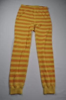 Hanna Andersson Pajamas Size 6-7 Yellow Stripe Bottoms 100% Organic Cotton • $14