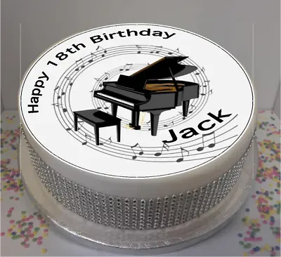 Personalised Piano & Music Notes 8  Icing Sheet / Cake Topper • £5.79