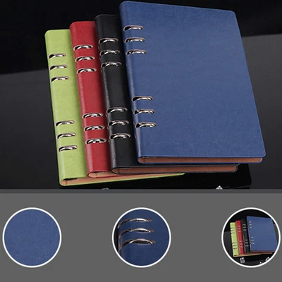 £15.99 • Buy A5 Classic Refillable Notebook Loose Pocket Leather 6 Holes Ring Binder 11 Color