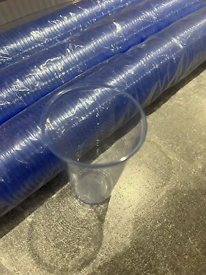 300 Clear Plastic Reusable Drinking Vending Glasses Cups Wedding Catering 7 Oz • £15