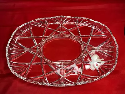 Mikasa Crystal Roxborough Chip And Dip 15  X 9 3/4  X 1 1/2  - Serving Platter • $16.71