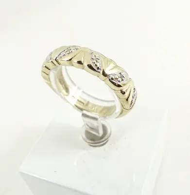 9ct Gold Diamond Ring Band Eternity Hallmarked 4mm Size N With Gift Box • £138