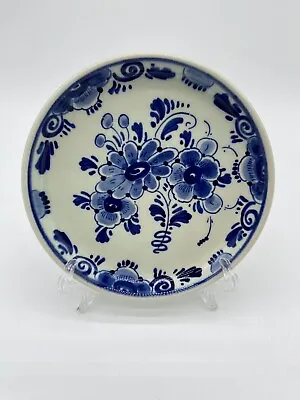 Delft Blauw Holland Blue Decorative PLATE Coaster Ashtray Hand Painted FLORAL • $15