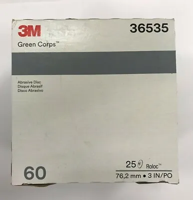 3M Green Corps Roloc Grinding Discs 3  60 Grit 3M 36535 Replacement For 3M 01407 • $37.95