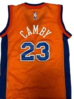 New York Knicks #23 Marcus Camby Jersey 1990s Champion NBA Orange Youth SM 8 *** • $29.05