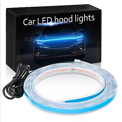 $10.99 • Buy 180cm/70  Start Scan Dynamic Blue LED DRL Hood Light Strip Daytime Running Light