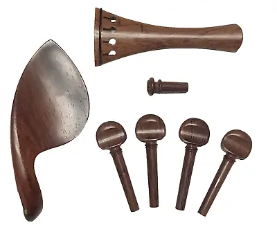 4/4 Size Rosewood Violin Parts  Pegs Chinrest Tailpiece Endpin Accessories Kit • $9