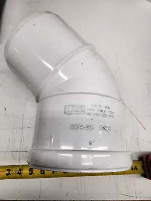 6  GPK 45 Degree Street Elbow White Plastic PVC SDR-35 Gasket X Spiggot • $26.99