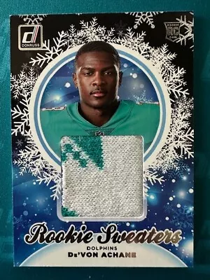 2023 Panini Donruss Football De'von Acahne Rookie Sweaters Patch Card Sp Miami • $5.50