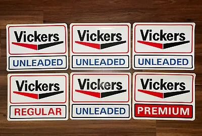 Lot Of 6 Large Vtg 1970s Vickers Petroleum Gasoline Pump Stickers Gas & Oil Logo • $59.99