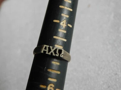 $33 • Buy Unique Silver Alpha Chi Omega Sorority Ring Size 5