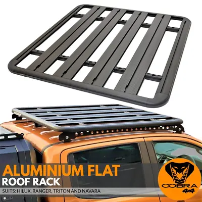 Flat Roof Rack Aluminium Platform Steel Brackets Fits Hilux Ranger Triton Navara • $659
