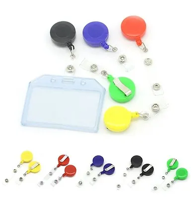 £2.99 • Buy 1x RETRACTABLE ID Badge Reels With Belt Clip Ring Pull Ski Pass Holder YOYO UK