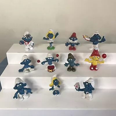 Lot/11 Vintage Smurfs Variety Peyo Schleich 1970s & 80s Figures Mini PVC • $24.99