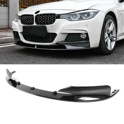 Front Bumper Spoiler Lip Carbon Fiber Style For 2012-2018 BMW F30 F31 3 Series M • $130.33