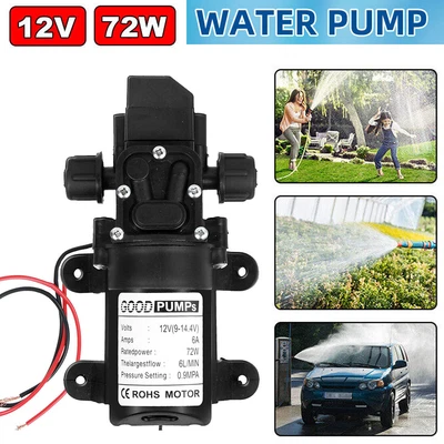 $17.99 • Buy Water Pump 12V 6L/Min 72W High Pressure Self-Priming Caravan Camping Boat 130PSI