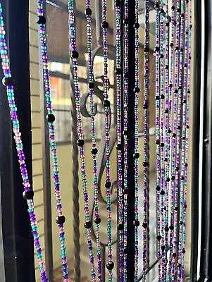 Bohemian Hippy Beaded Curtain For Doorways Multicolor Glass Beads Strings 76 ... • $97.04