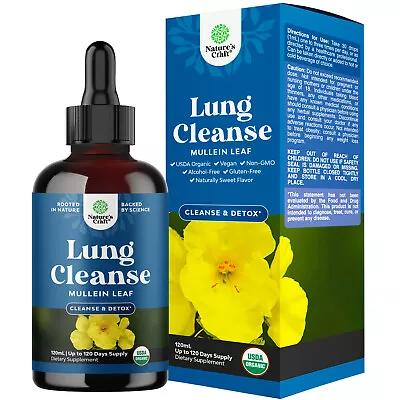 USDA Organic Mullein Leaf Drops - Herbal Lung Detox And Cleanse Marshmallow Root • $14.99