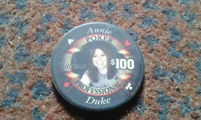 TMG Annie Duke Poker Professional $100 Full Ceramic Poker Chip - Hot Collector's • £7.99