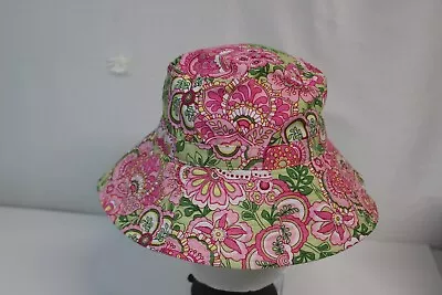 Vera Bradley  Bucket Hat Floral Reversible Melon Pink Paisley Sun Hat • $14