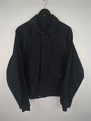 VTG FILSON Men's Sz M Navy Blue Wool Bomber Full Zip Jacket Style #93 • $249