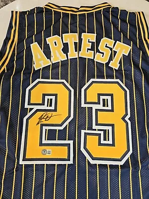 Ron Artest Autographed/Signed Jersey Beckett Sticker Metta World Custom Jersey • $95