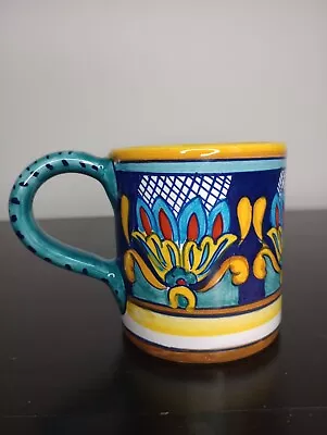 Italian Ceramic Mug Geometrico 50E - Hand Made Pottery Coffee Mugs Deruta... • $18