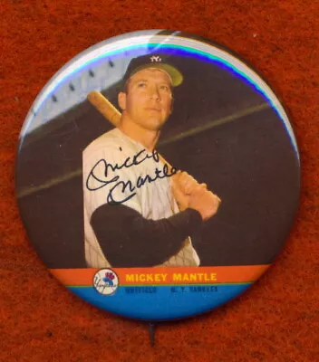 1959 STYLE Bazooka Mickey Mantle RP *PIN* Yankees Facsimile Autograph NICE! • $5.25