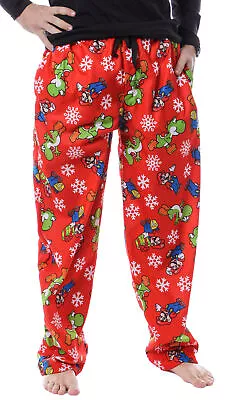 Mens' Super Mario Yoshi Christmas Present Tossed Print Sleep Pajama Pants • $25.95