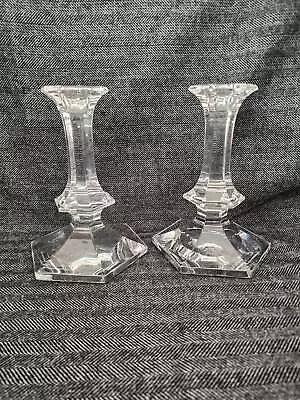 Set Of 2 - Val St Lambert 6-3/4  Elysee Candle Sticks • $40