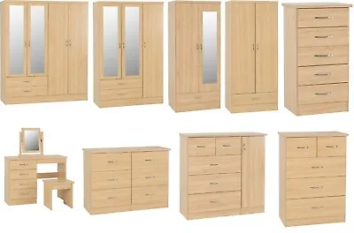 Nevada Sonoma Oak Effect Bedroom Furniture - WardrobesChest Drawers Or Bedsides • £204.99